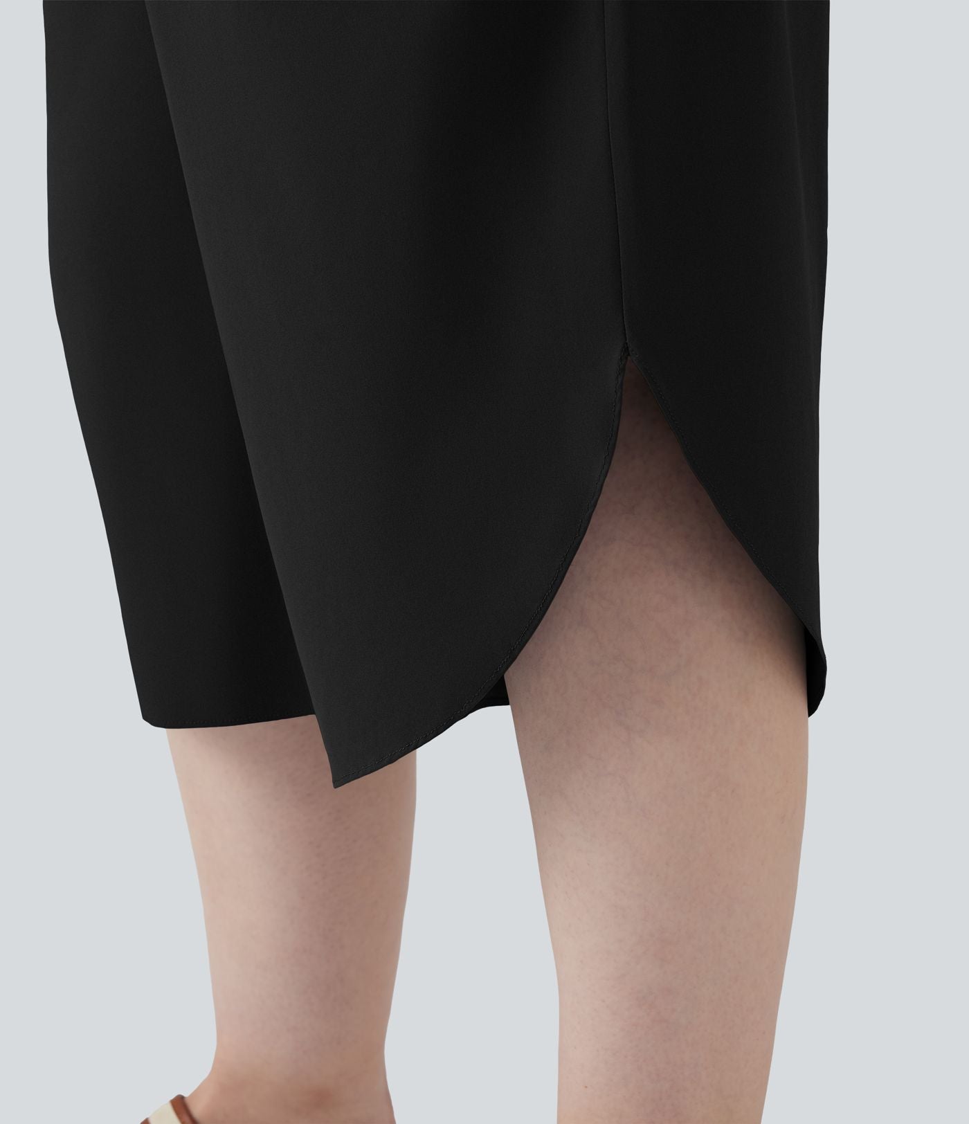 Pantalon capri grande taille Breezeful™ taille haute gainant à ourlet arrondi séchage rapide avec poches