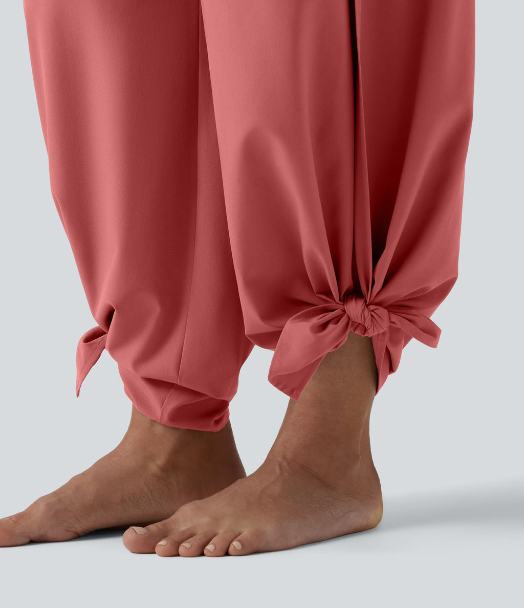 Pantalon fluide Breezeful™ taille haute à séchage rapide avec fronces, fente et poches