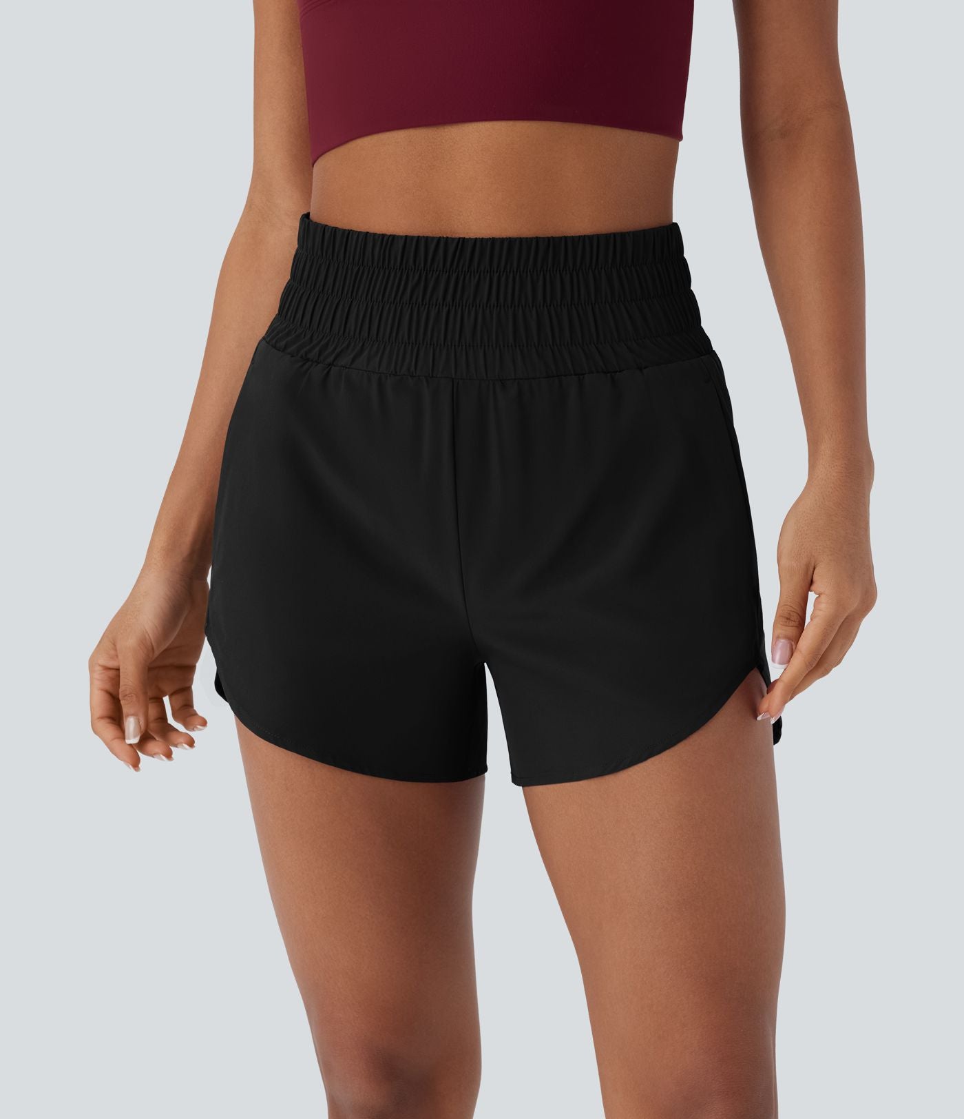 Short de course à pied Breezeful™ 2-en-1 séchage rapide, taille haute à poches multiples, ourlet arrondi 8,8cm
