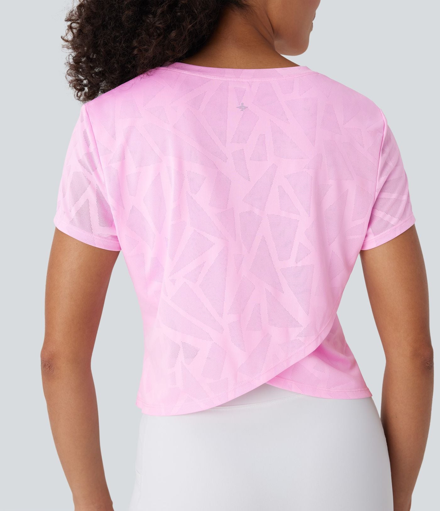 Haut de sport yoga ourlet croisé jacquard sans couture OneForm Seamless Flow