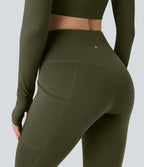 Legging de randonnée 7/8 résistant à l'usure taille haute avec poches