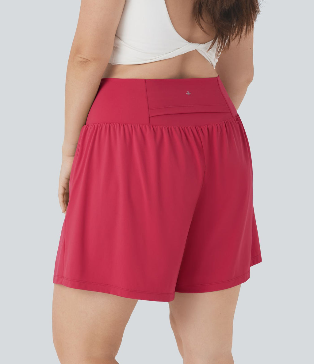 Short tailleur 2-en-1 Cool Touch yoga taille très haute Softlyzero™ Airy grande taille 17,5 cm avec poches