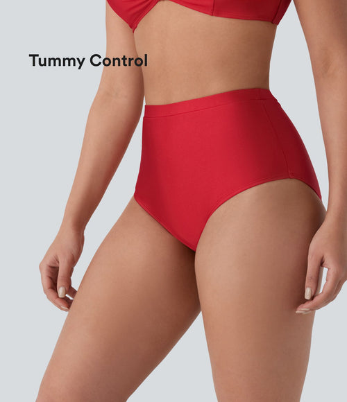 Bas de maillot de bain bikini taille haute gainant avec brillance