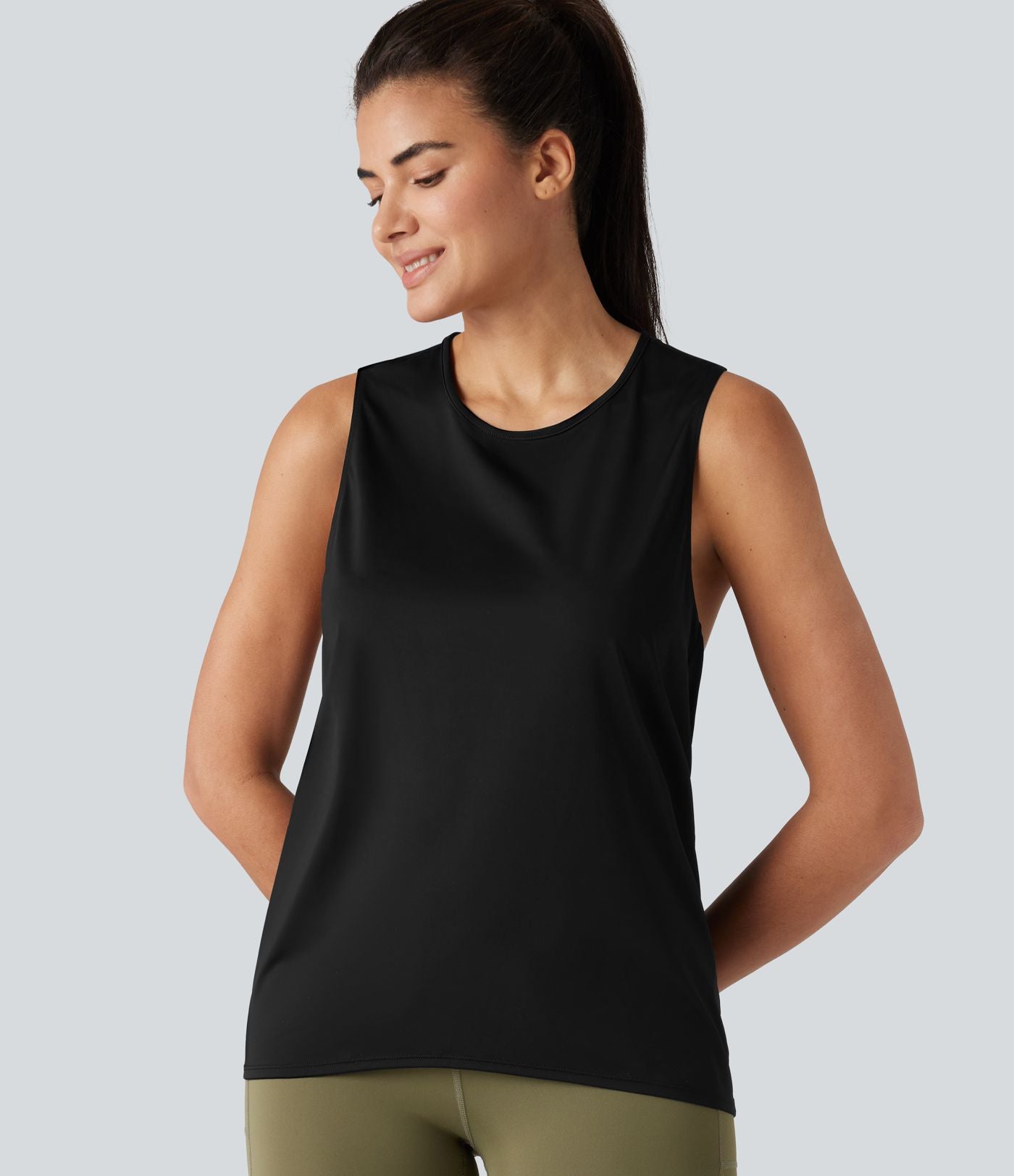 Débardeur de sport yoga dos nageur croisé effet frais InstantCool séchage rapide sans manches, protection solaire UPF50+