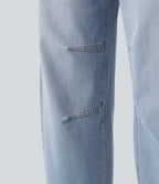 Jean Barrel 7/8 décontracté taille mi-haute avec poches Halara Flex™