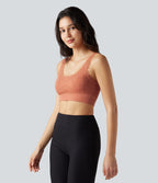 Brassière de sport yoga maintien léger col U en dentelle sans couture OneForm Seamless Flow