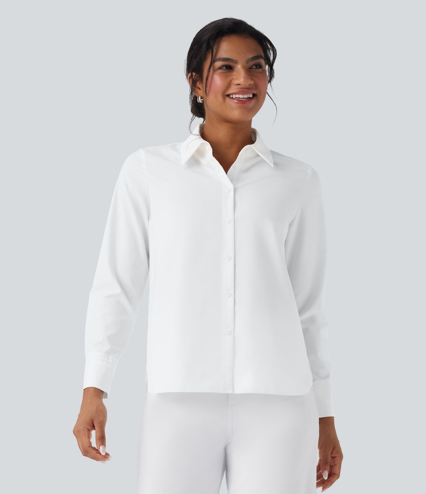 Chemise de travail unie à manches longues