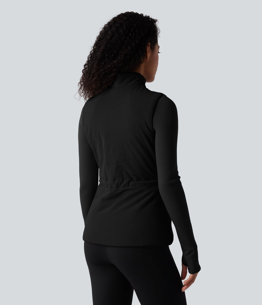 Veste polaire PuffFlex 3-en-1 à col montant et manches longues avec passe-pouces et gilet matelassé avec poches