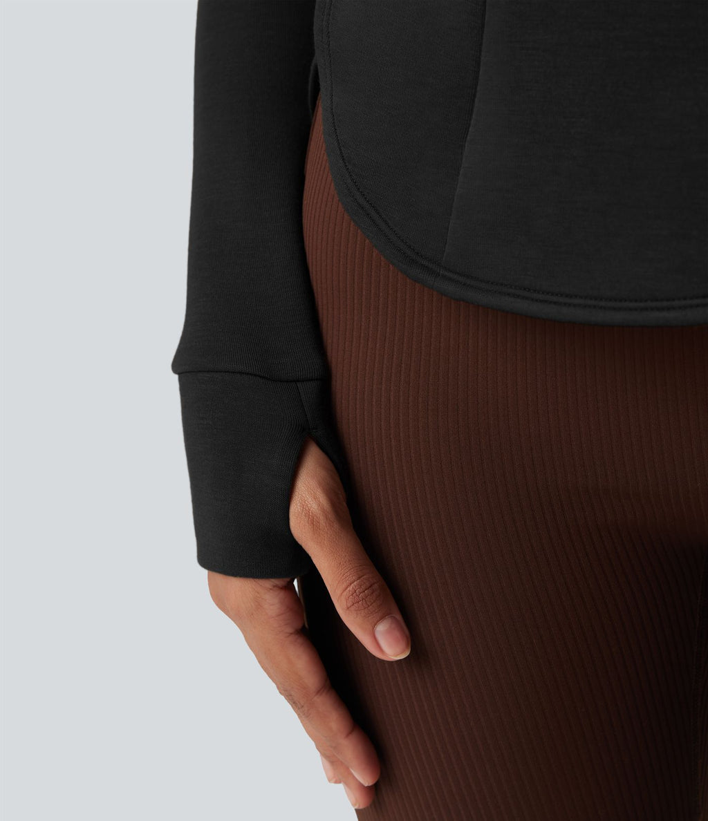 Veste de sport SpacerTek™ col montant, manches raglan longues avec trous pour les pouces