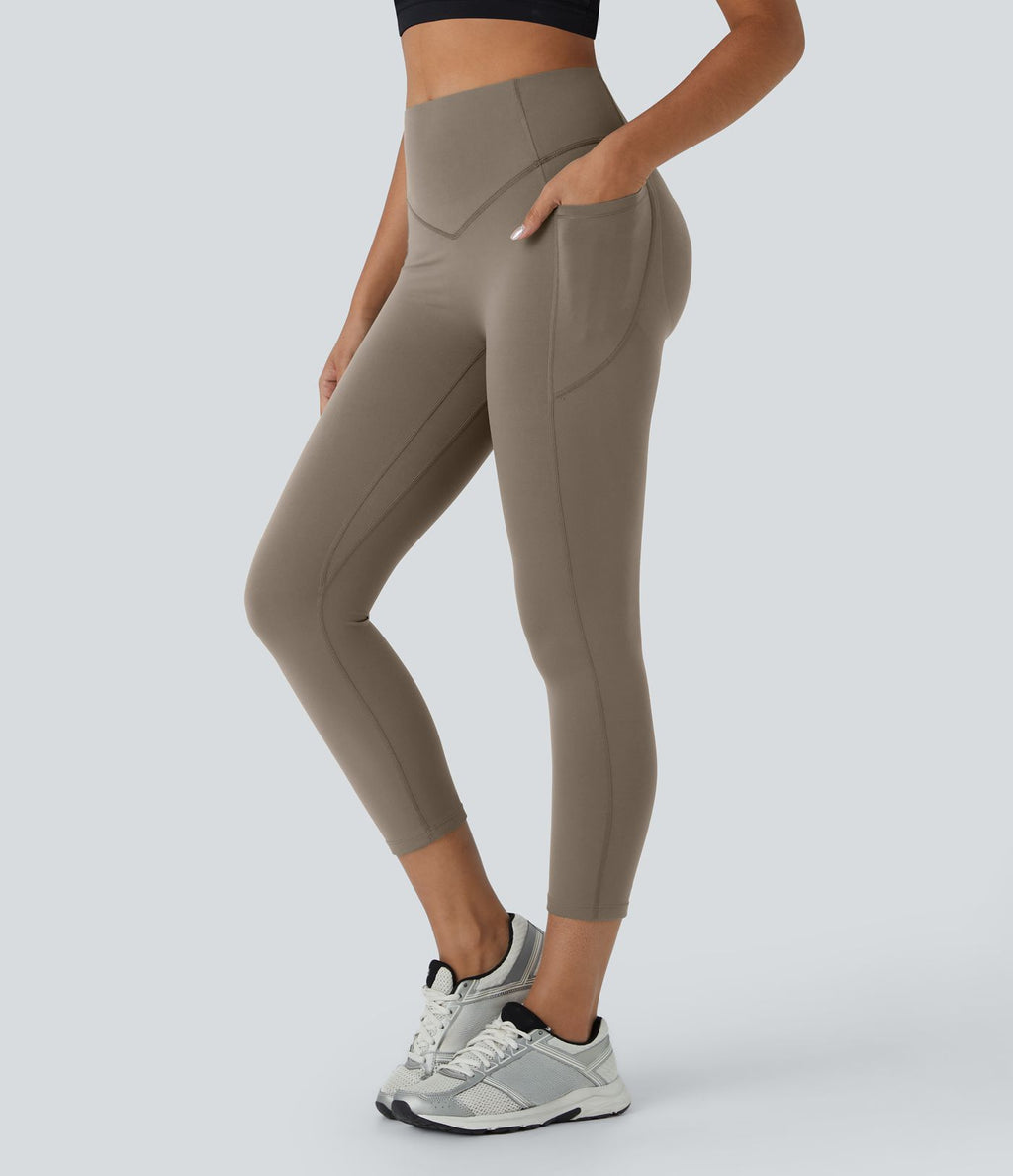 Legging corsaire d'entraînement gainant galbant taille haute avec effet scrunch et poches Halara UltraSculpt™