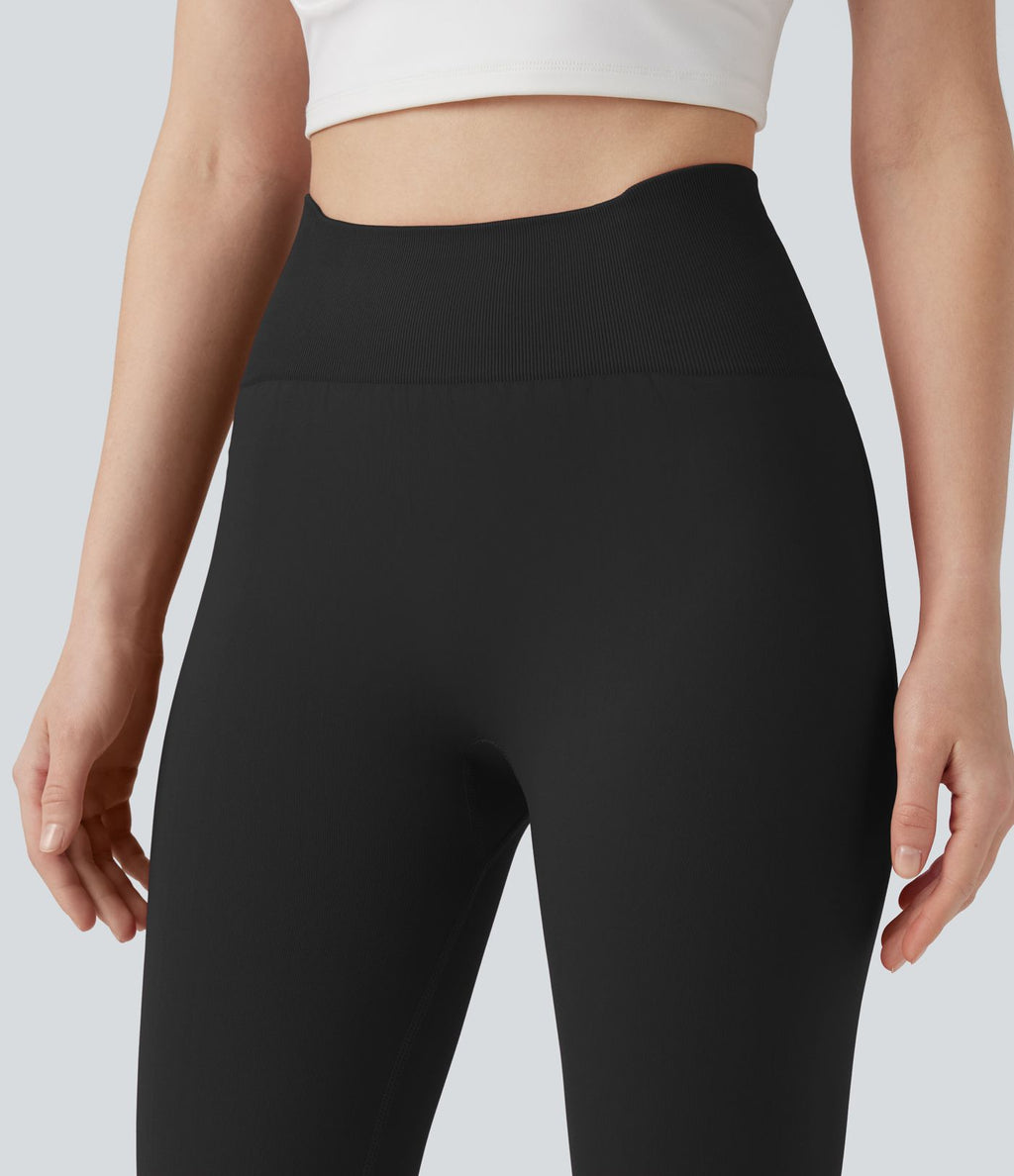 Legging de yoga 7/8 taille haute effet push-up Seamless Flow