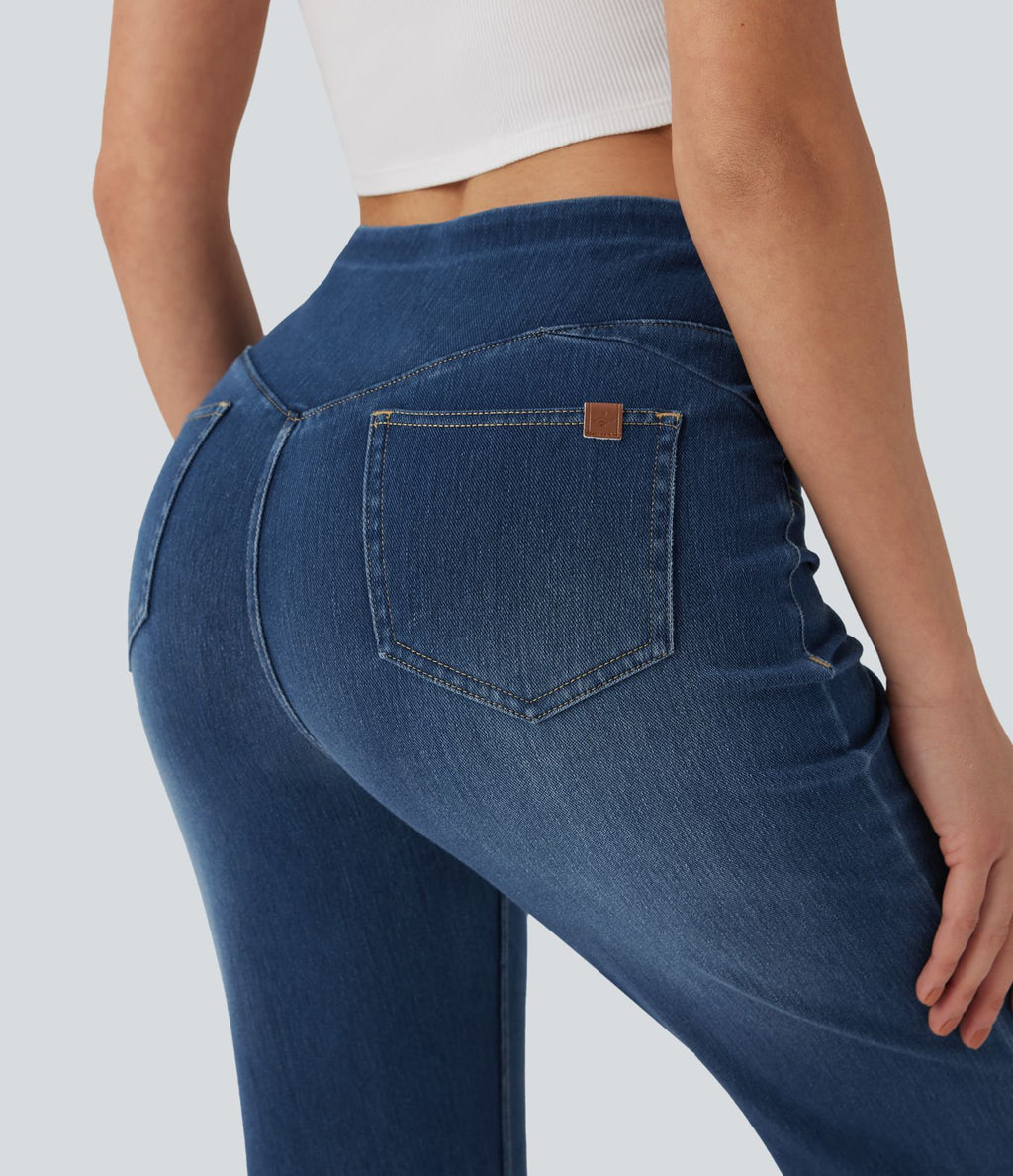 Jean décontracté Halara Flex™ taille mi-haute coupe évasée avec poches