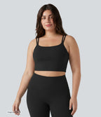 Débardeur de yoga court grande taille Halara UltraSculpt™ torsadé dos nu avec doubles bretelles et brassière intégrée