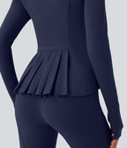 Veste d'équitation ajustée Softlyzero™ avec col montant, passe-pouces, poches, plis et fermeture éclair - Protection UPF50+