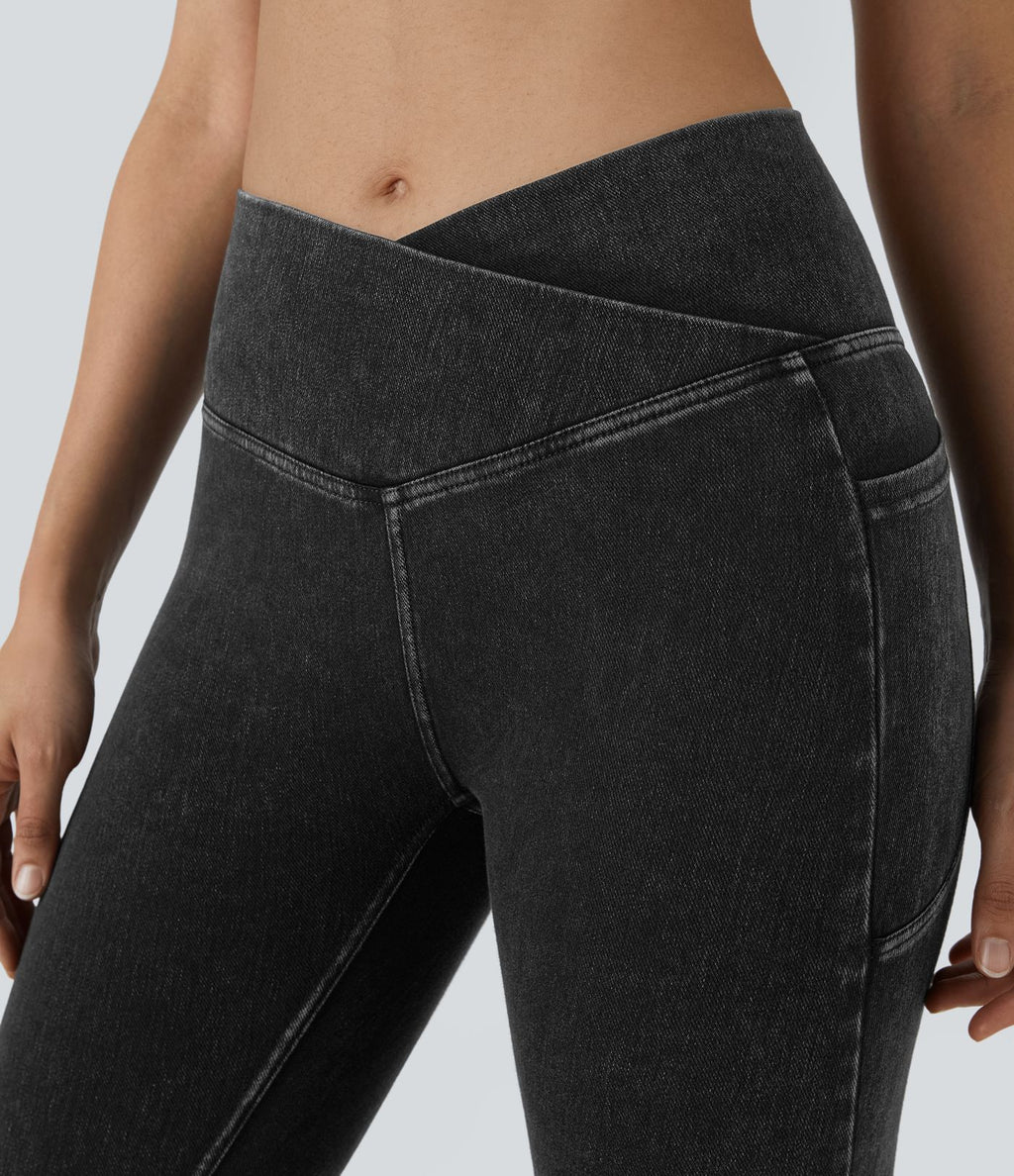 Halara Flex™ Jegging Travail Tricoté Extensible Lavé Poche Latérale Croisée