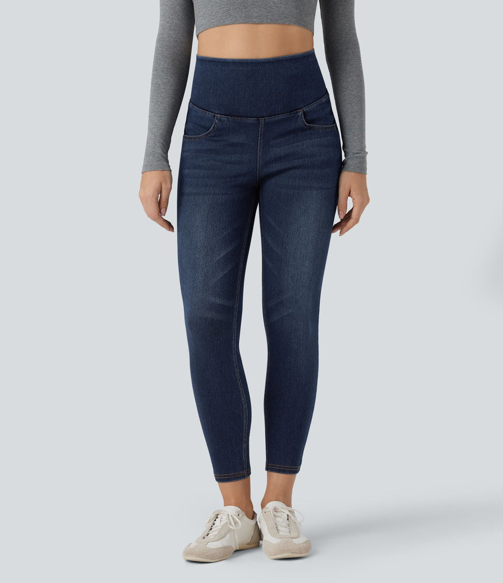 Jean skinny 7/8 Halara Flex™ taille haute dos croisé avec poches