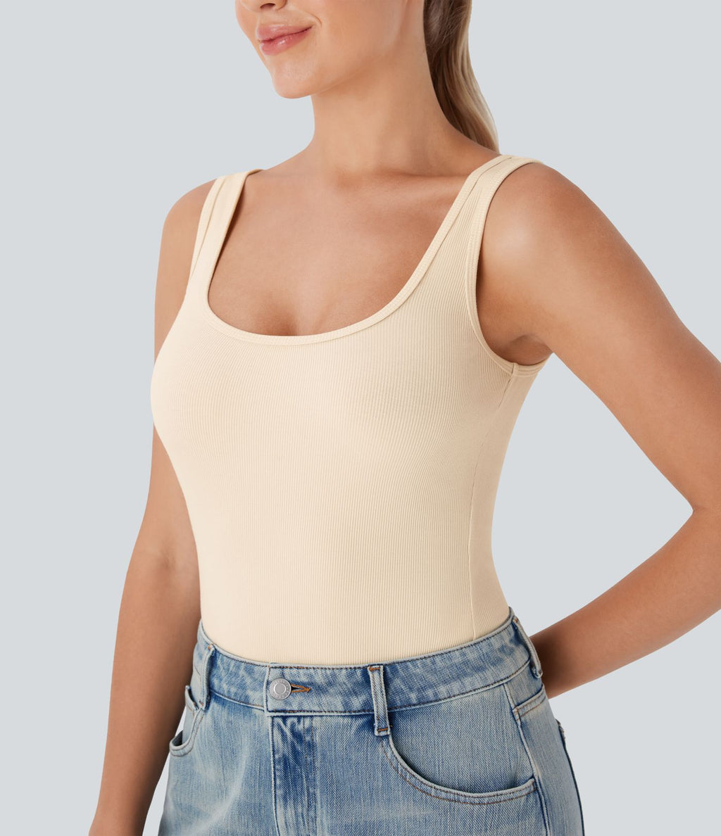 Body casual côtelé col U bretelles jambe ajustables - Easy Peasy