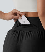 Jogging de yoga gainant taille haute avec œillets avec poches