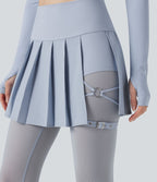 Legging à jupe étrier danse Breezeful™ 2-en-1 taille haute plissé résille contrastante séchage rapide avec poches