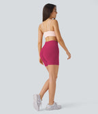 Softlyzero™ Plush Shorts 12,5cm Yoga Taille Haute Croisés Froncés
