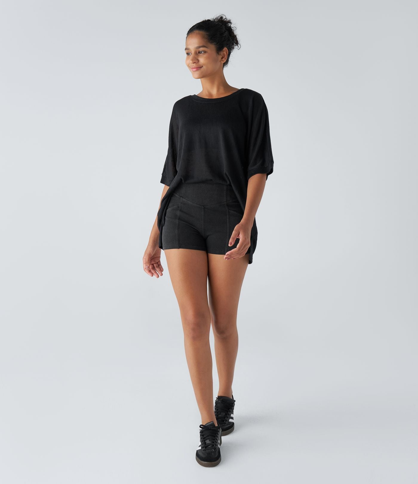 Top Casual Oversize Asymétrique Ourlet Fendu Transparent