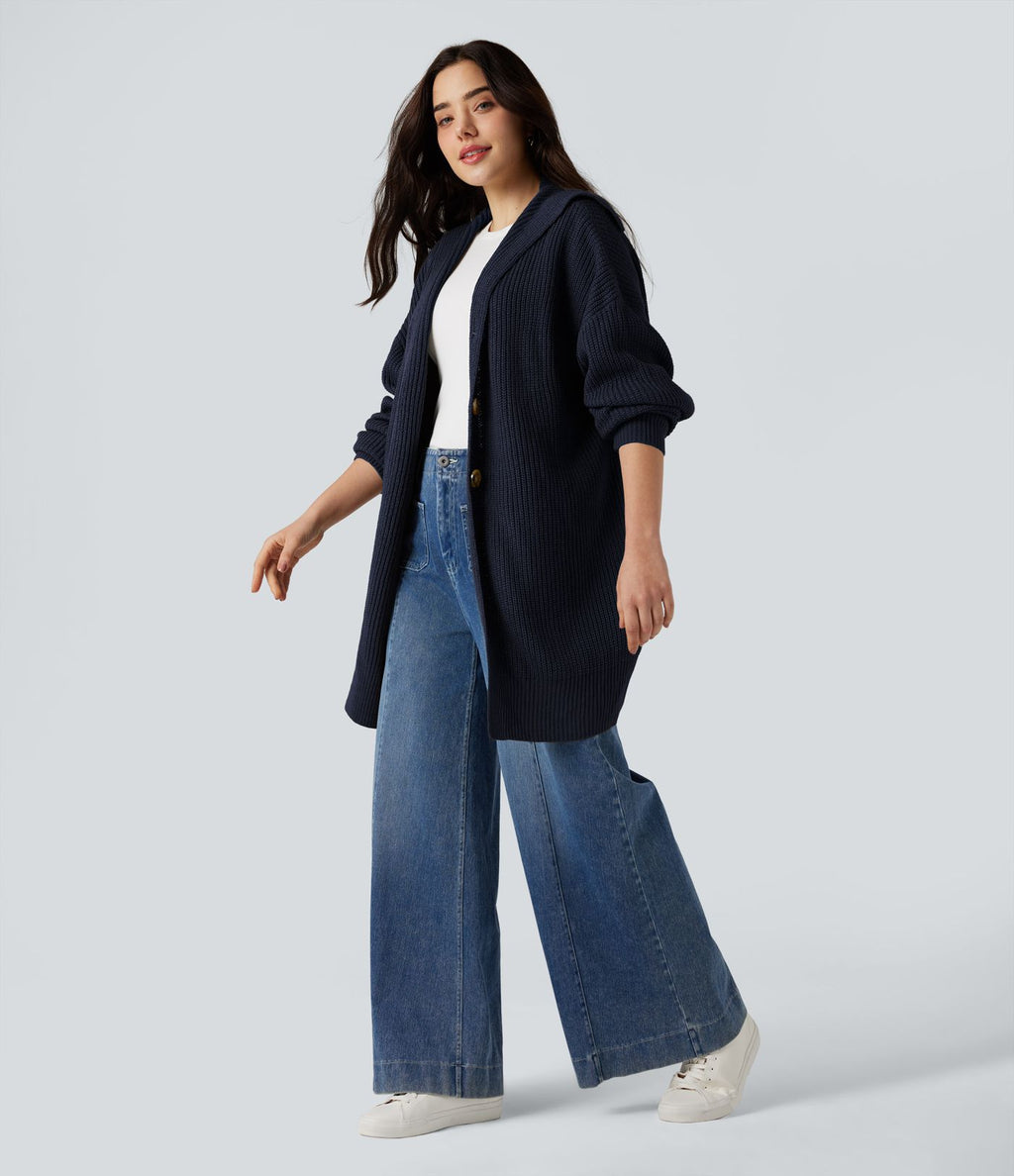 Cardigan col revers manches longues avec poches