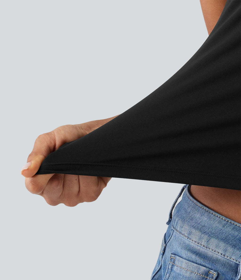 Débardeur casual SoftlyZero™ Airy à col U, dentelle contrastée, découpes et coussinets amovibles