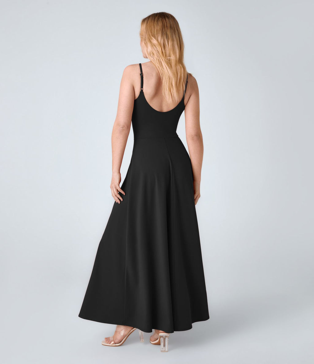 Robe de Vacances Fluide Bretelles Réglables Dos en U Torsadé Évas
