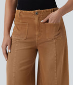 Jean large Halara Flex™ décontracté coloré, taille haute, avec poches