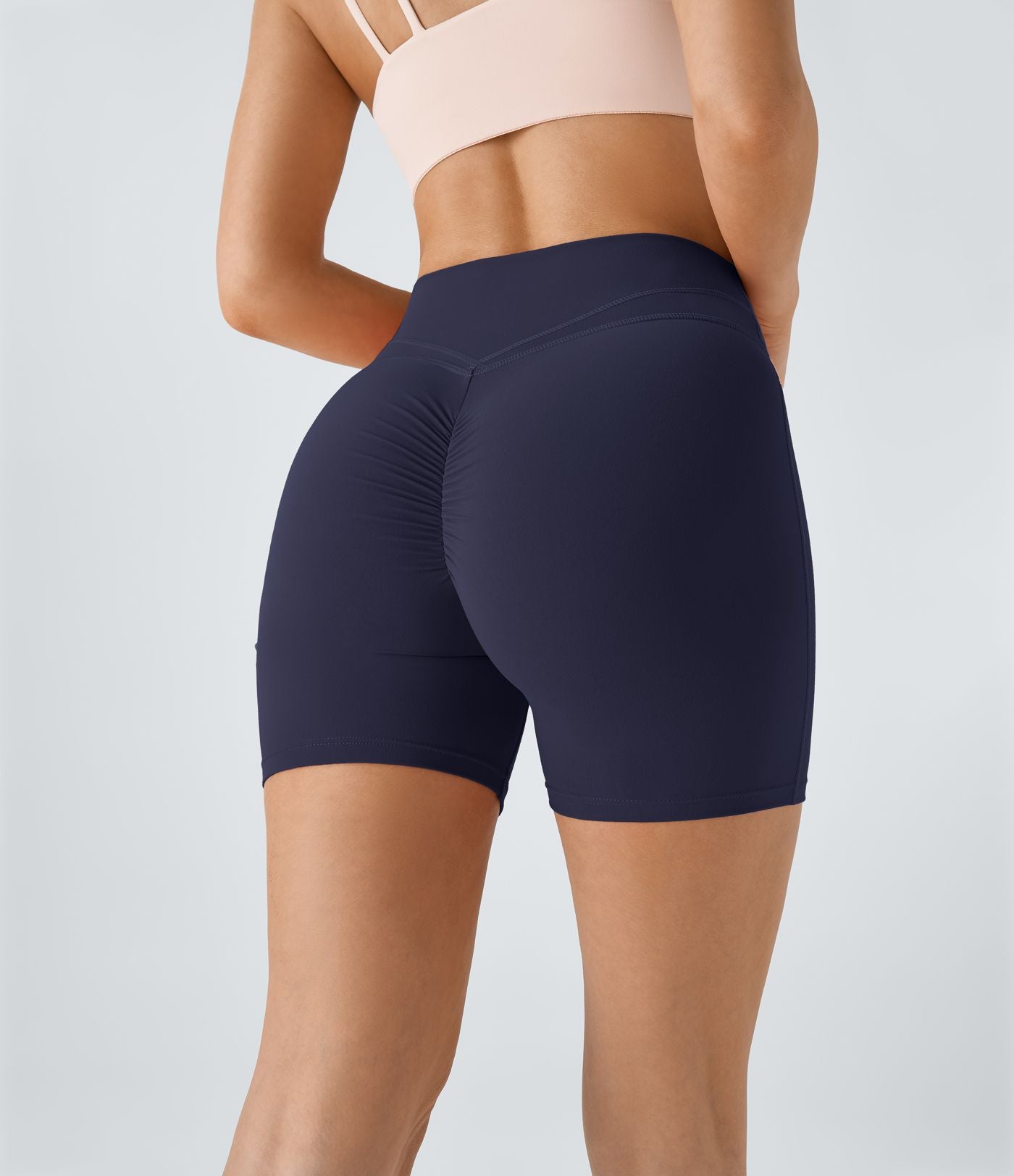 Softlyzero™ Plush Shorts 12,5cm Yoga Taille Haute Croisés Froncés