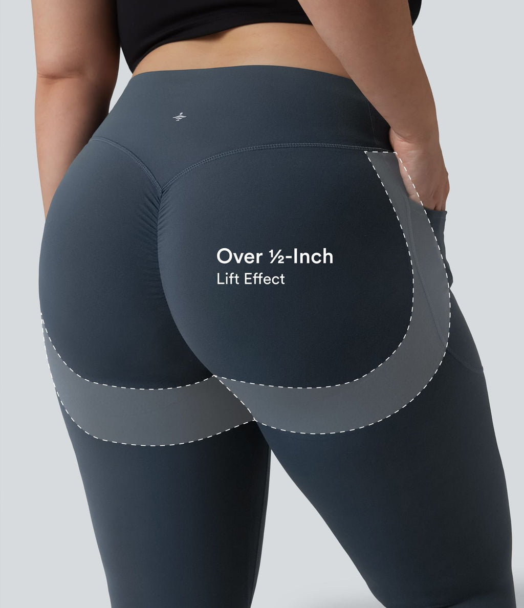 Legging d'entraînement gainant galbant taille haute grande taille avec effet scrunch et poches Halara UltraSculpt™