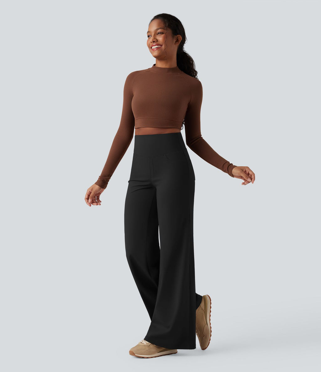 Pantalon yoga large gainant taille haute DayStretch avec poches