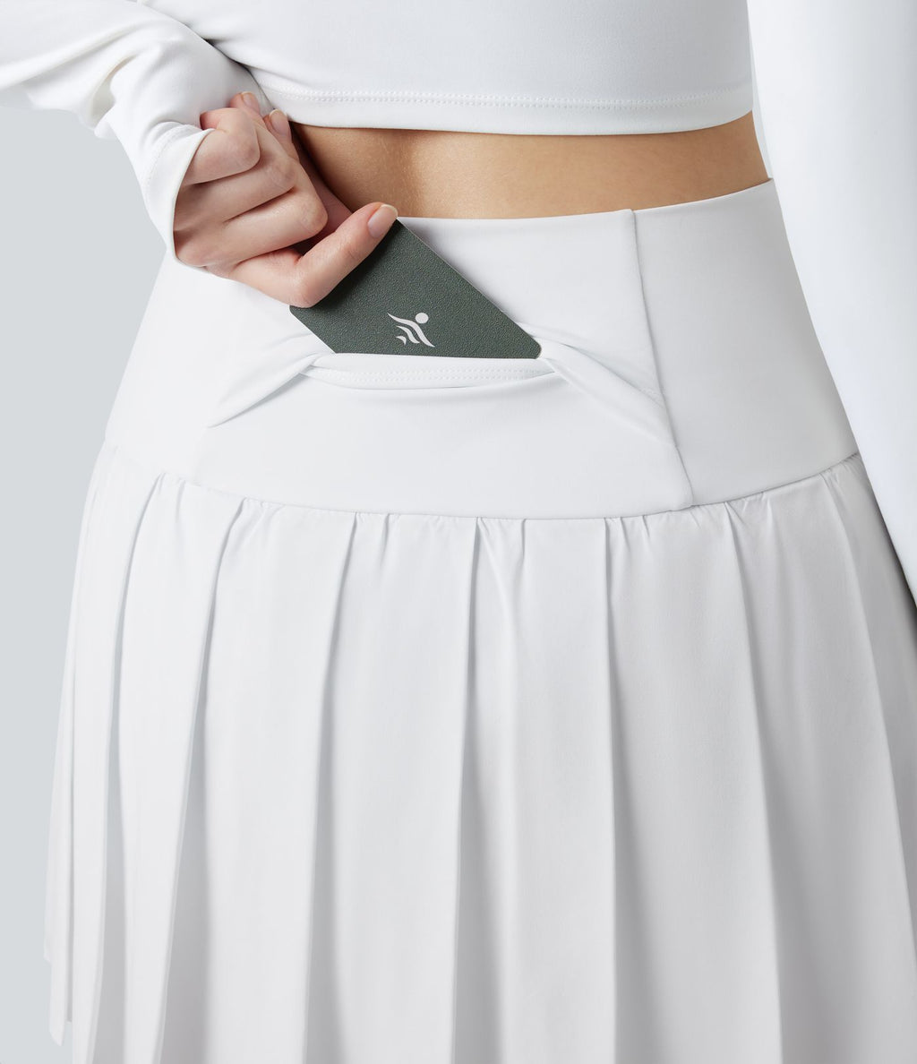 Legging à jupe étrier danse Breezeful™ 2-en-1 taille haute plissé résille contrastante séchage rapide avec poches