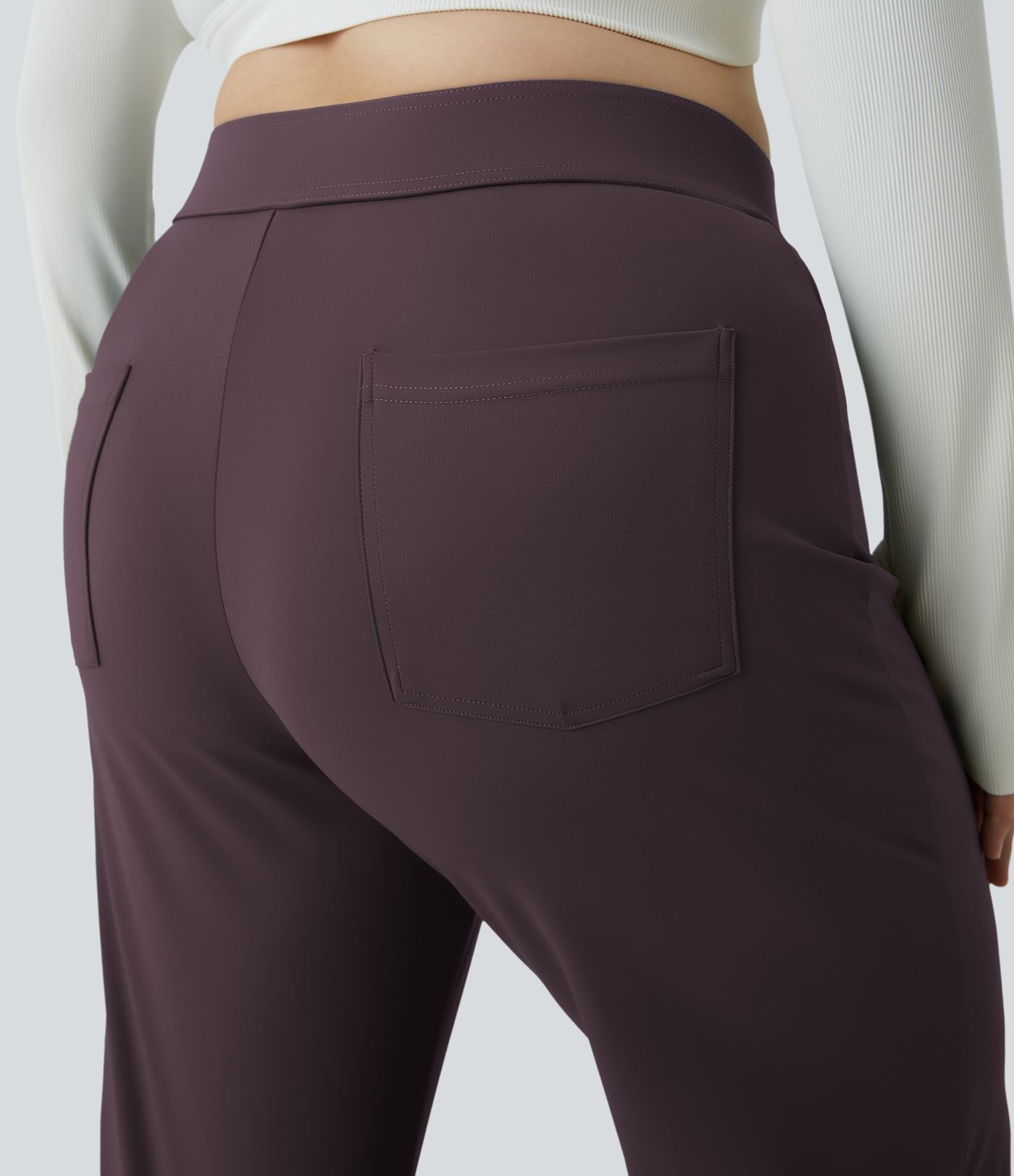 Pantalon coupe droite grande taille taille haute DayStretch avec poches