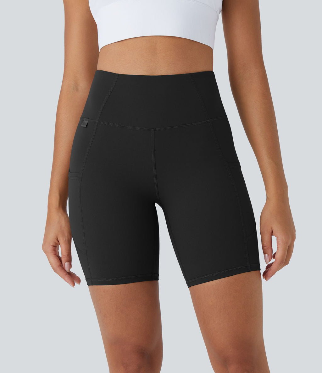UltraSculpt Short 17,5cm Biker Running Taille Haute avec Poches Latérales
