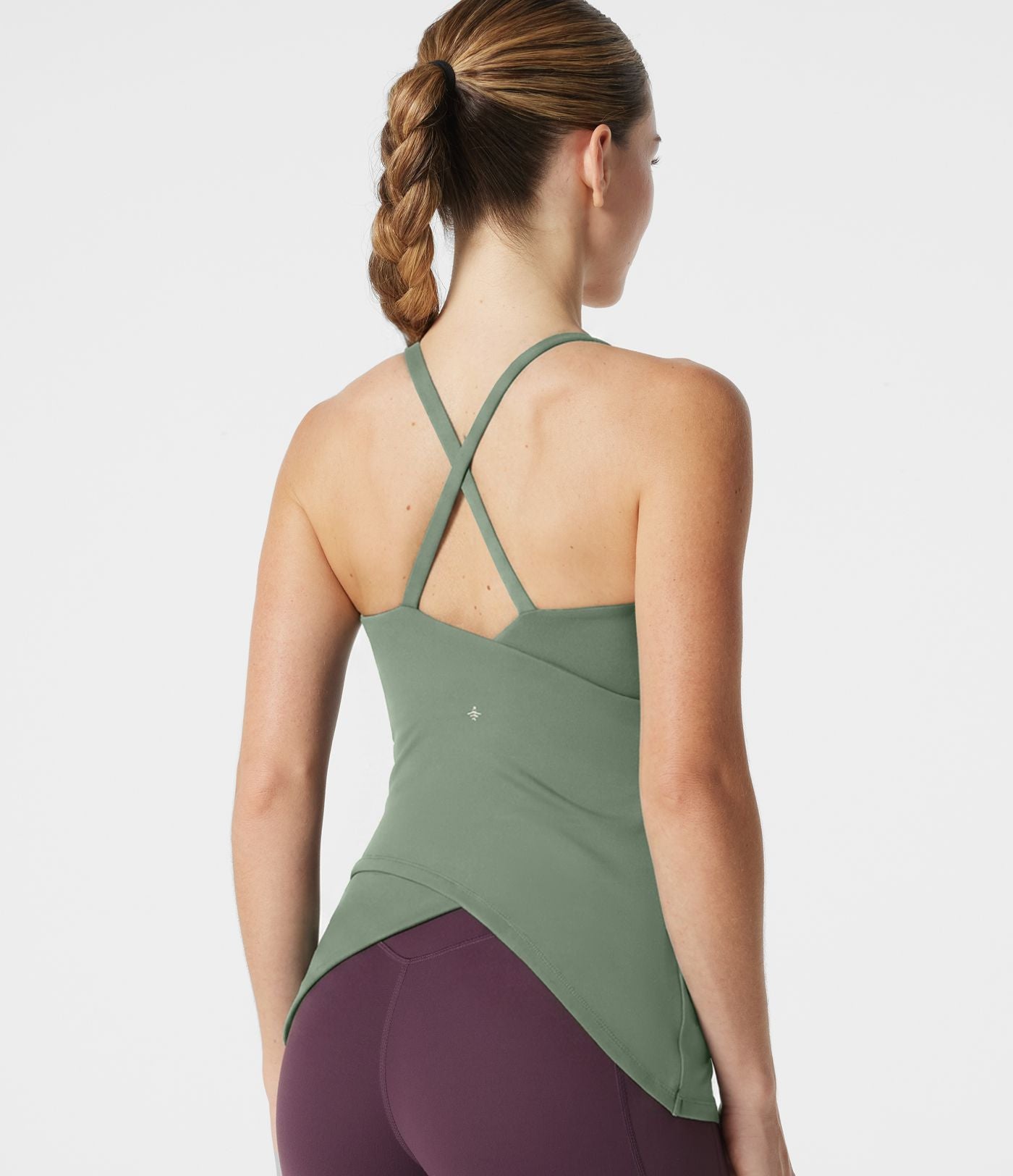 Débardeur de yoga long à col rond et brassière intégrée