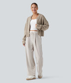 Cardigan bomber zippé à manches longues