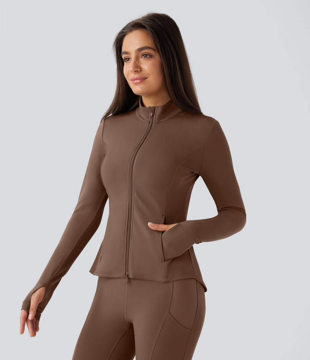 Veste d'équitation ajustée Softlyzero™ avec col montant, passe-pouces, poches, plis et fermeture éclair - Protection UPF50+
