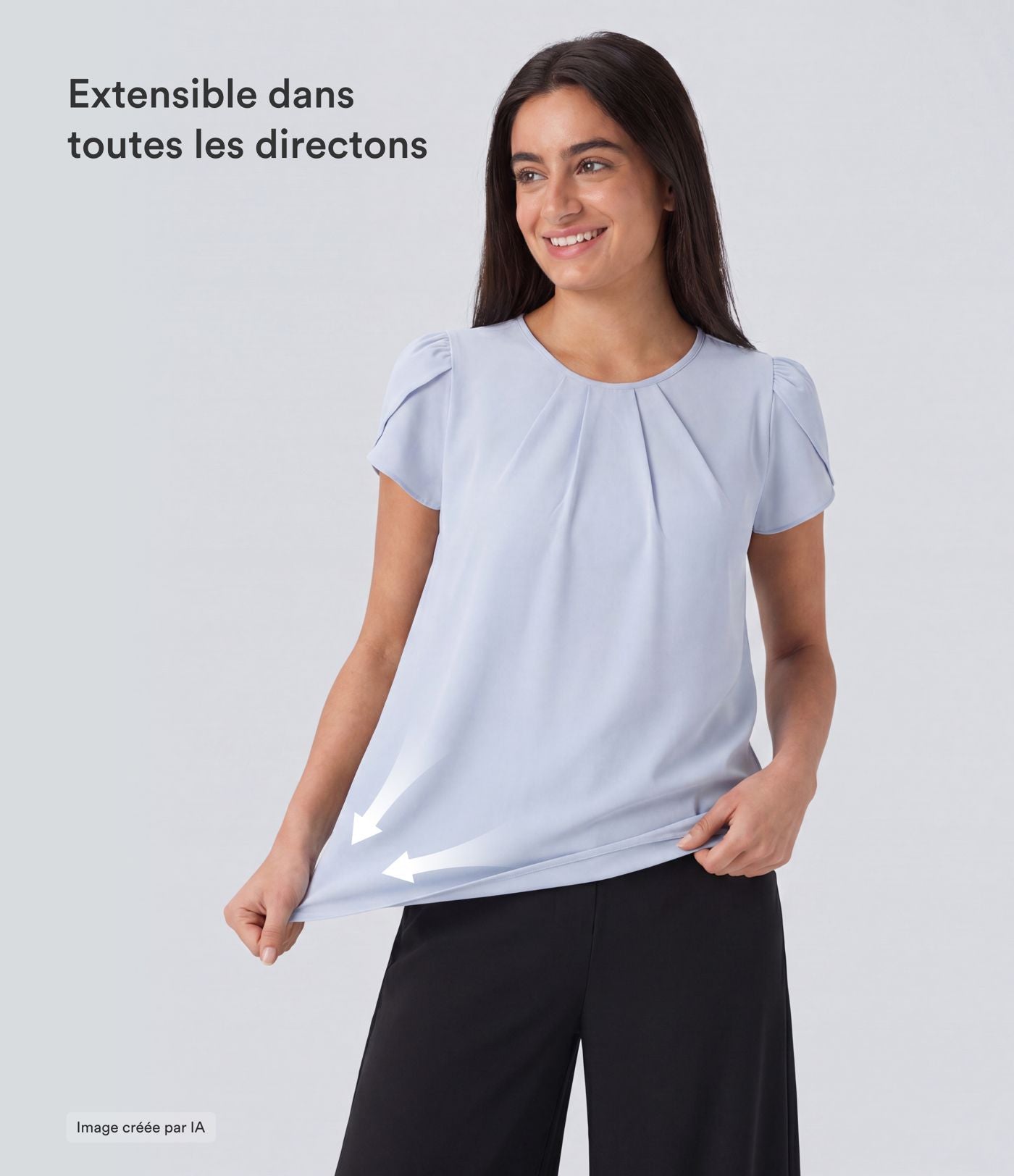 Haut de travail séchage rapide Breezeful™ col rond manches courtes avec dos ajouré