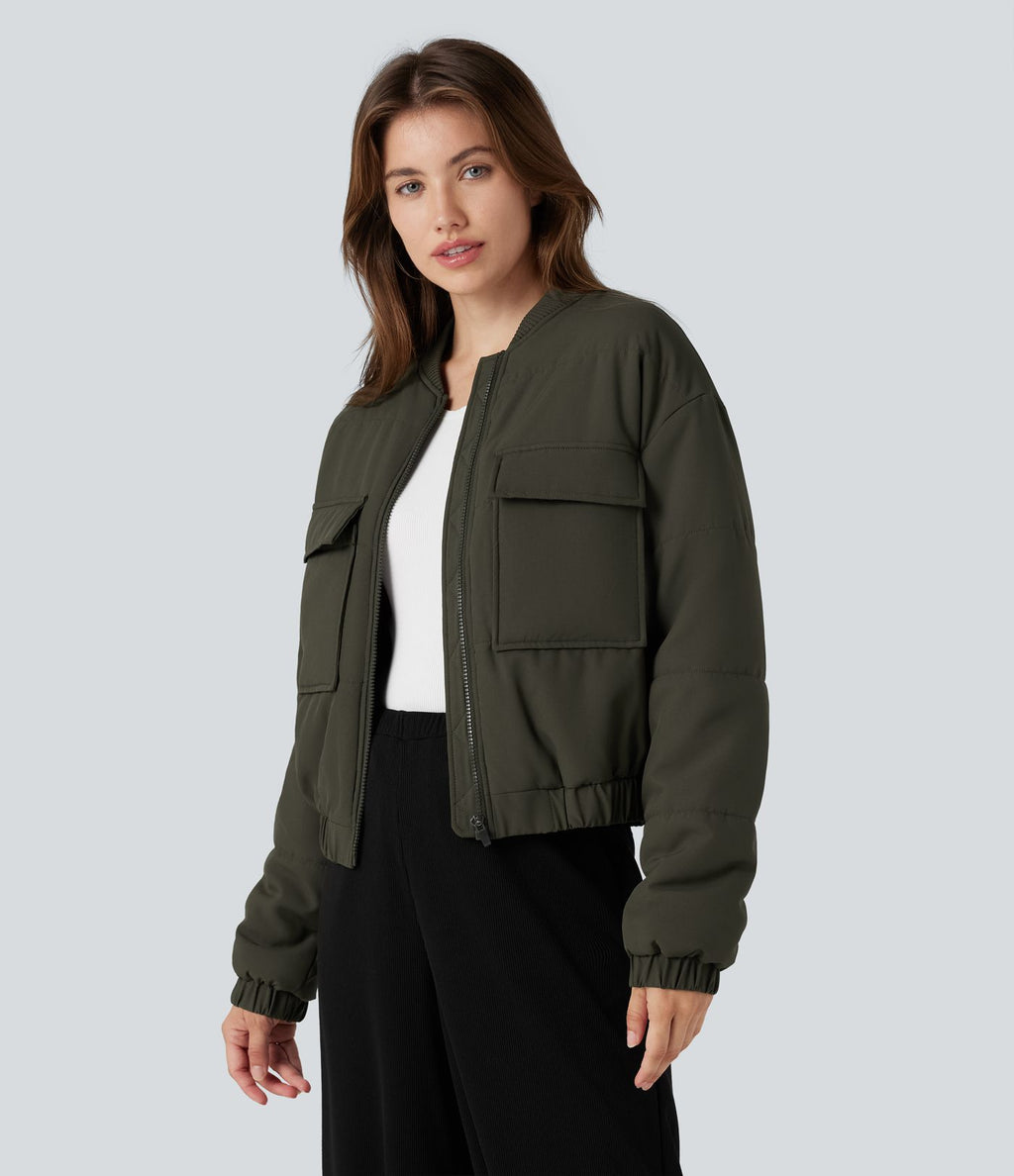 Doudoune bomber zippée avec poches
