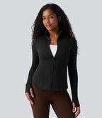 Veste de sport SpacerTek™ col montant, manches raglan longues avec trous pour les pouces