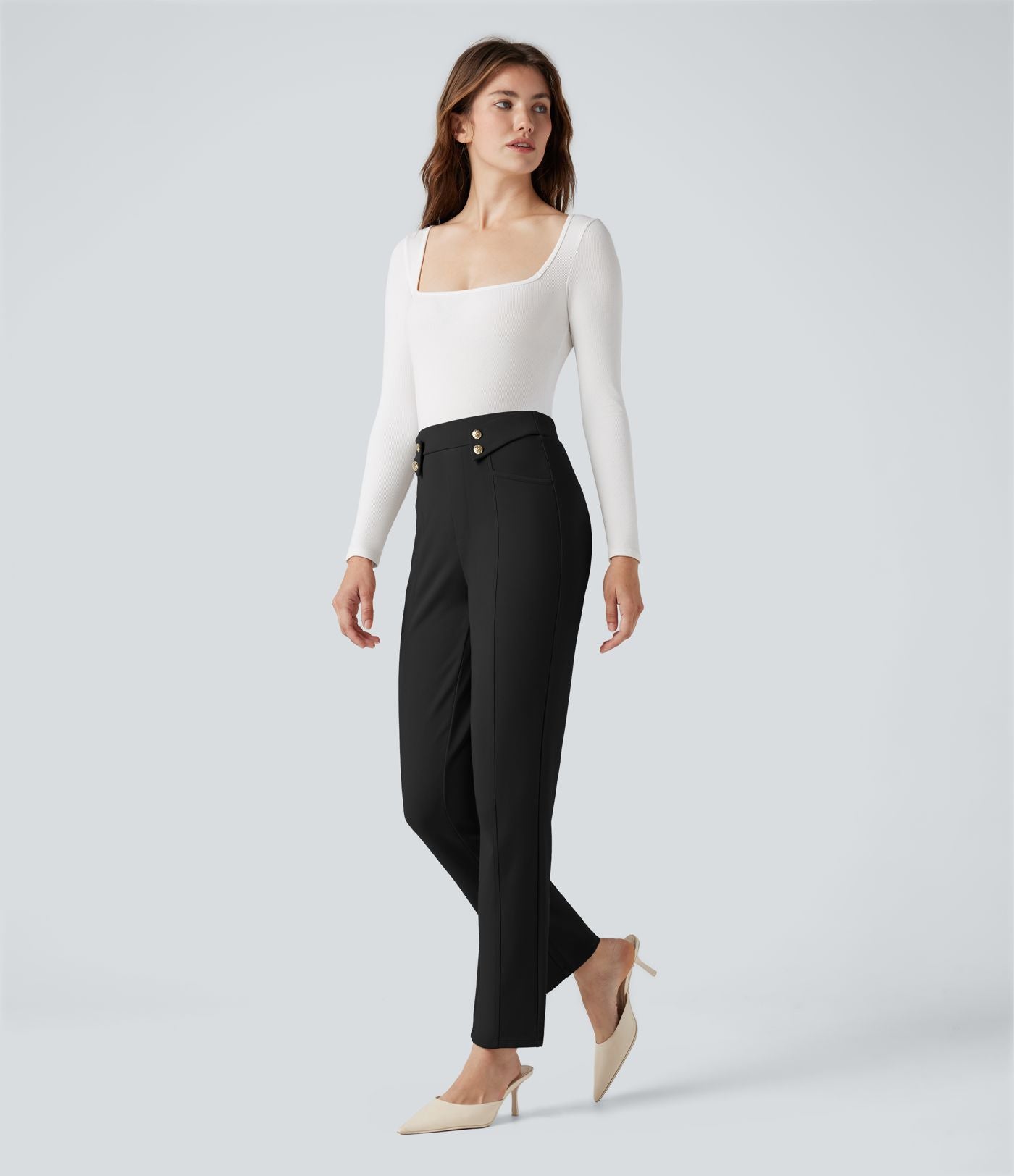 Pantalon de travail fuselé taille haute Halara Flex™ avec poches