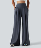 Pantalon yoga ample SoftlyZero™Airy effet frais InstantCool à plis taille haute avec poches