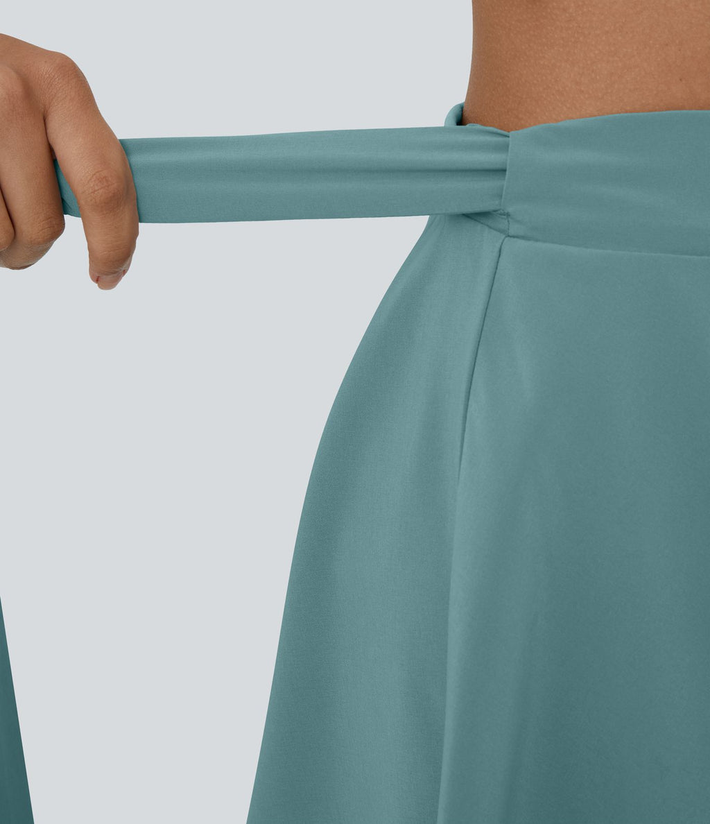 Breezeful™ Jupe Évasée Casual Taille Haute 2 en 1 Poche Latérale Séchage Rapide