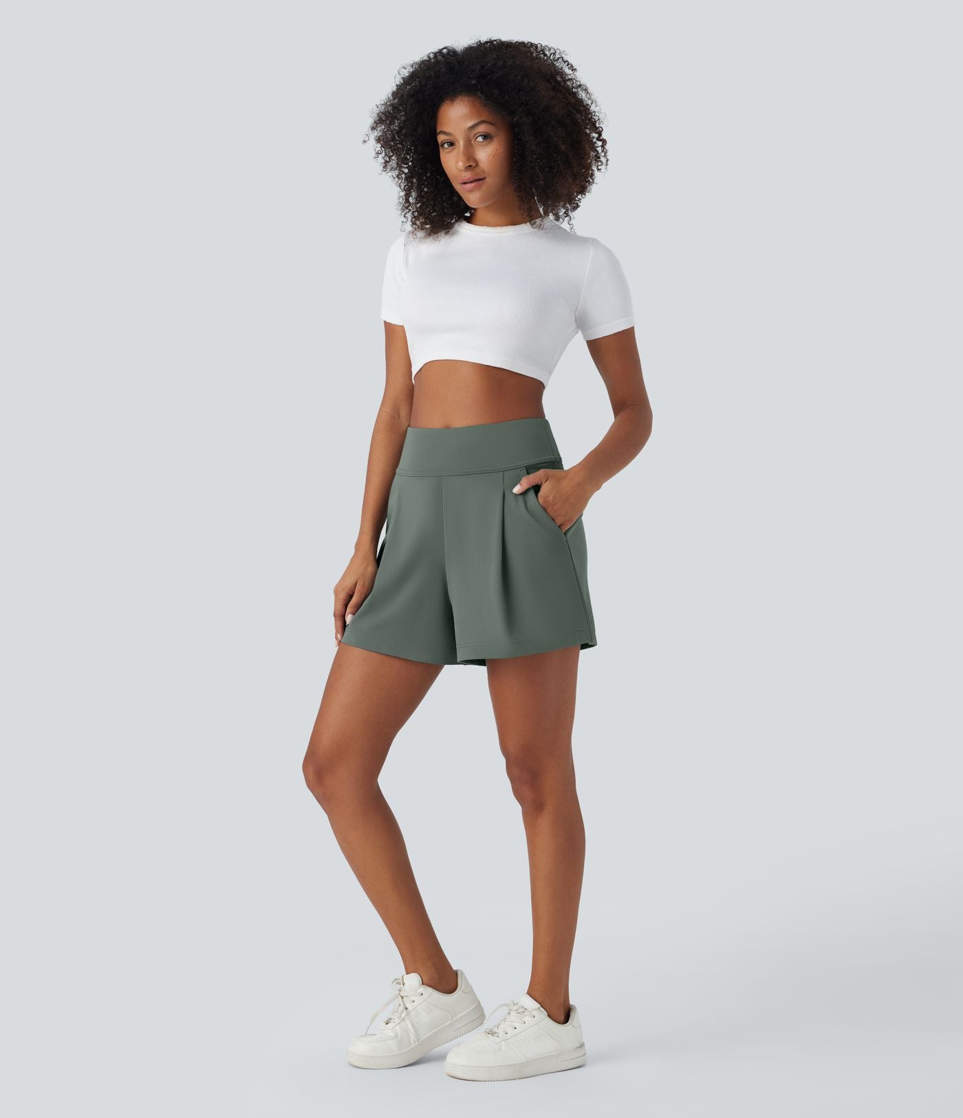 Short de travail large taille haute DayStretch avec poches