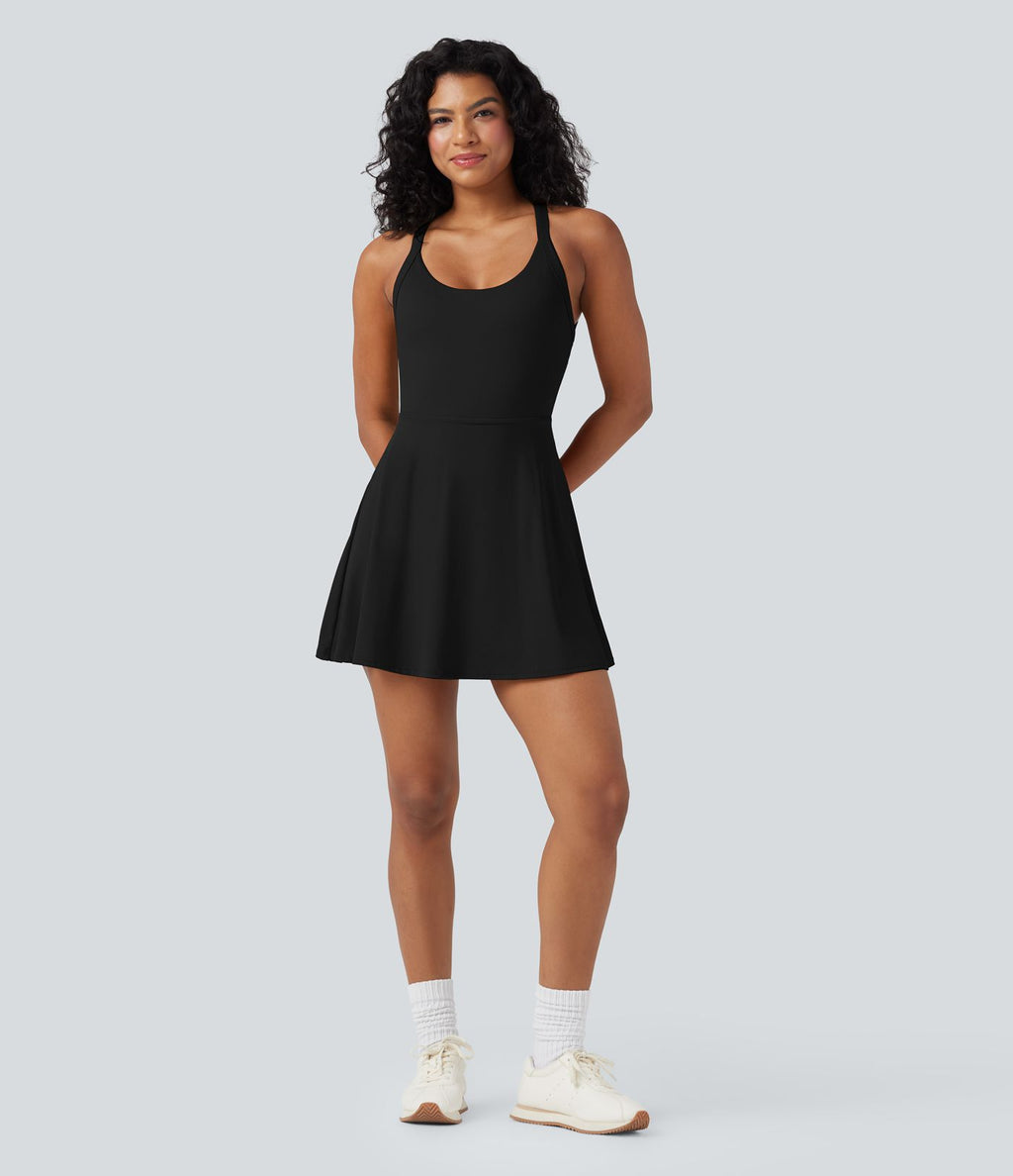 Robe de sport dos nu gainante galbante avec nœud au dos et poches - Easy Peasy SoftlyZero™