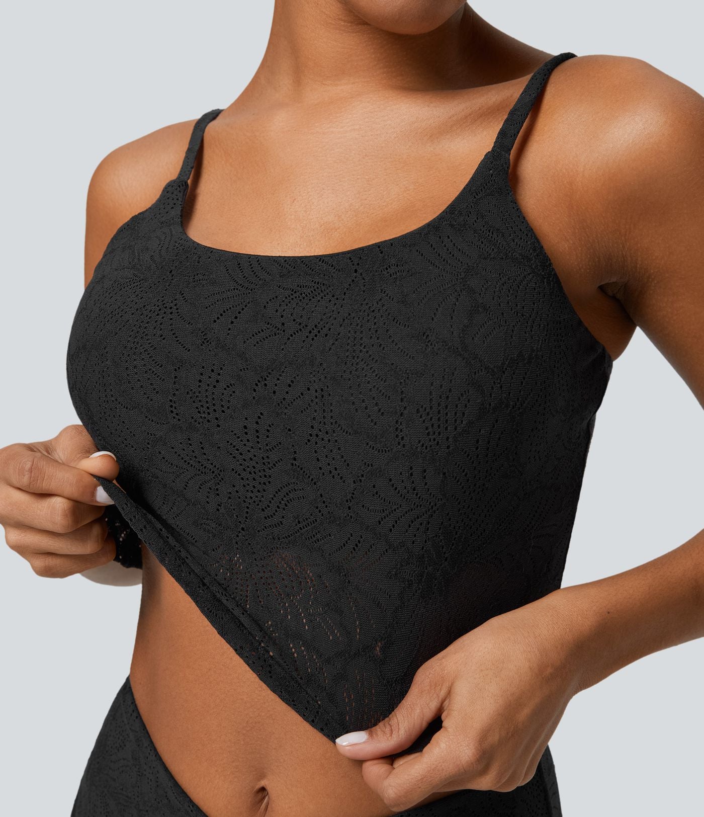 Soutien-Gorge Sport Yoga Cropped à Dentelle Soutien Léger