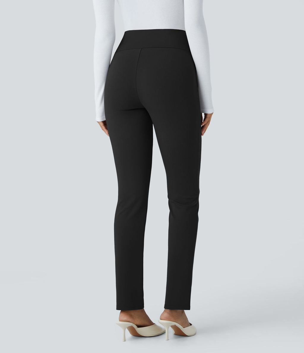 Pantalon ajusté taille haute avec poches décoratives