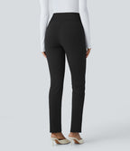 Pantalon ajusté taille haute avec poches décoratives