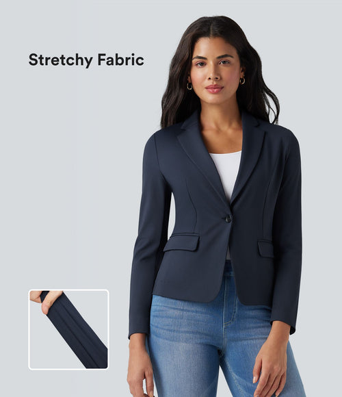 Blazer de travail col cranté à manches longues DayStretch avec poches